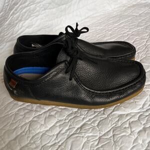 Clarks Men's Shacre II Run Shoes Black Leather Rubber Sole 12